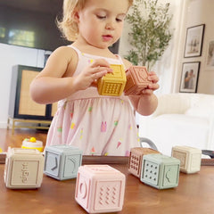 YIVEKO blocks include letters to spark early literacy through stacking