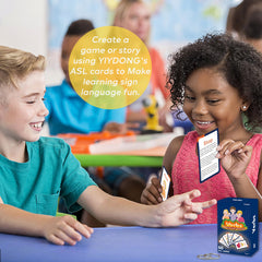 YIYDONG ASL flash cards are stored safely in a sturdy storage box