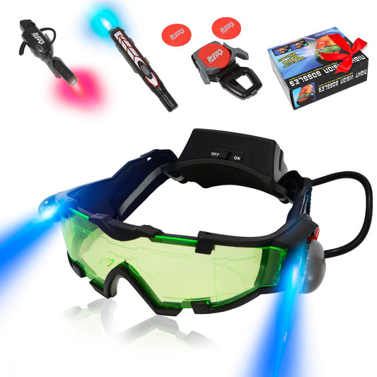 YIYIOOTH night vision goggles illuminate adventures up to 25 feet in the dark.