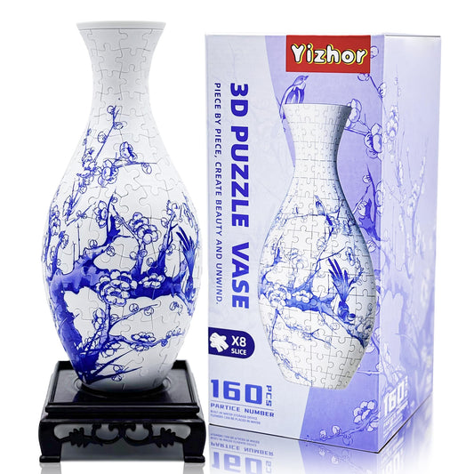 YIZHOR 3D puzzle vase with bamboo pattern for refined home décor