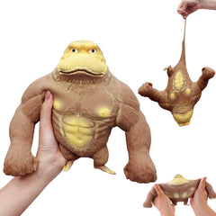 YJHWLF stretchy glue-sand gorilla toy closeup shows soft latex texture for tactile play.