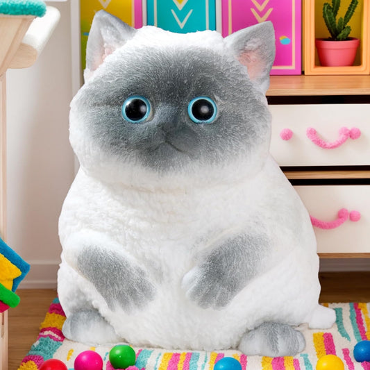 YJPPDD Big Taba Squishy Cat with eyes on you, a playful desk companion for focus and stress relief.