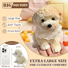 YJPPDD Big Taba Squishy Dog cream comfort hold: easy gripping and satisfying presses.