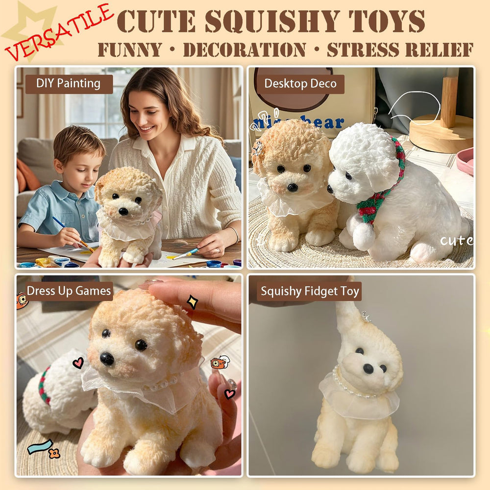 YJPPDD Big Taba Squishy Dog cream durable TPR: resists squeezing for long-lasting play.