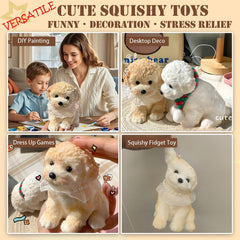 YJPPDD Big Taba Squishy Dog cream durable TPR: resists squeezing for long-lasting play.