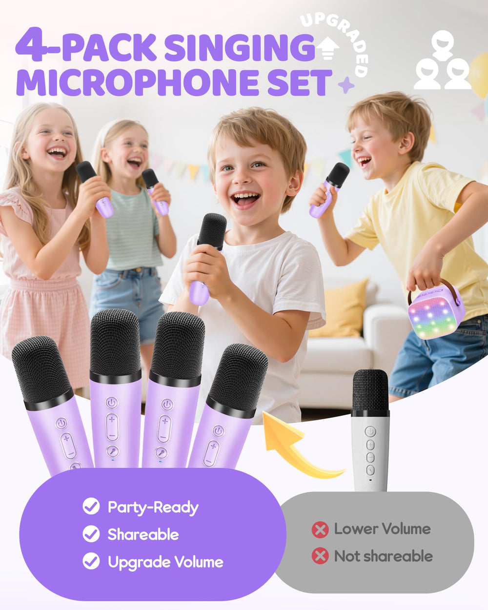 YLL portable Bluetooth karaoke speaker ready for on-the-go singing.