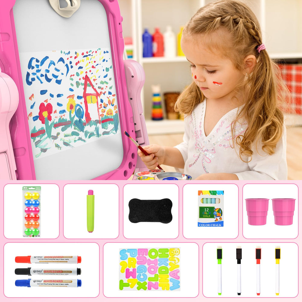 Ylovetoys included storage tray keeps markers and chalks organized during creative sessions.