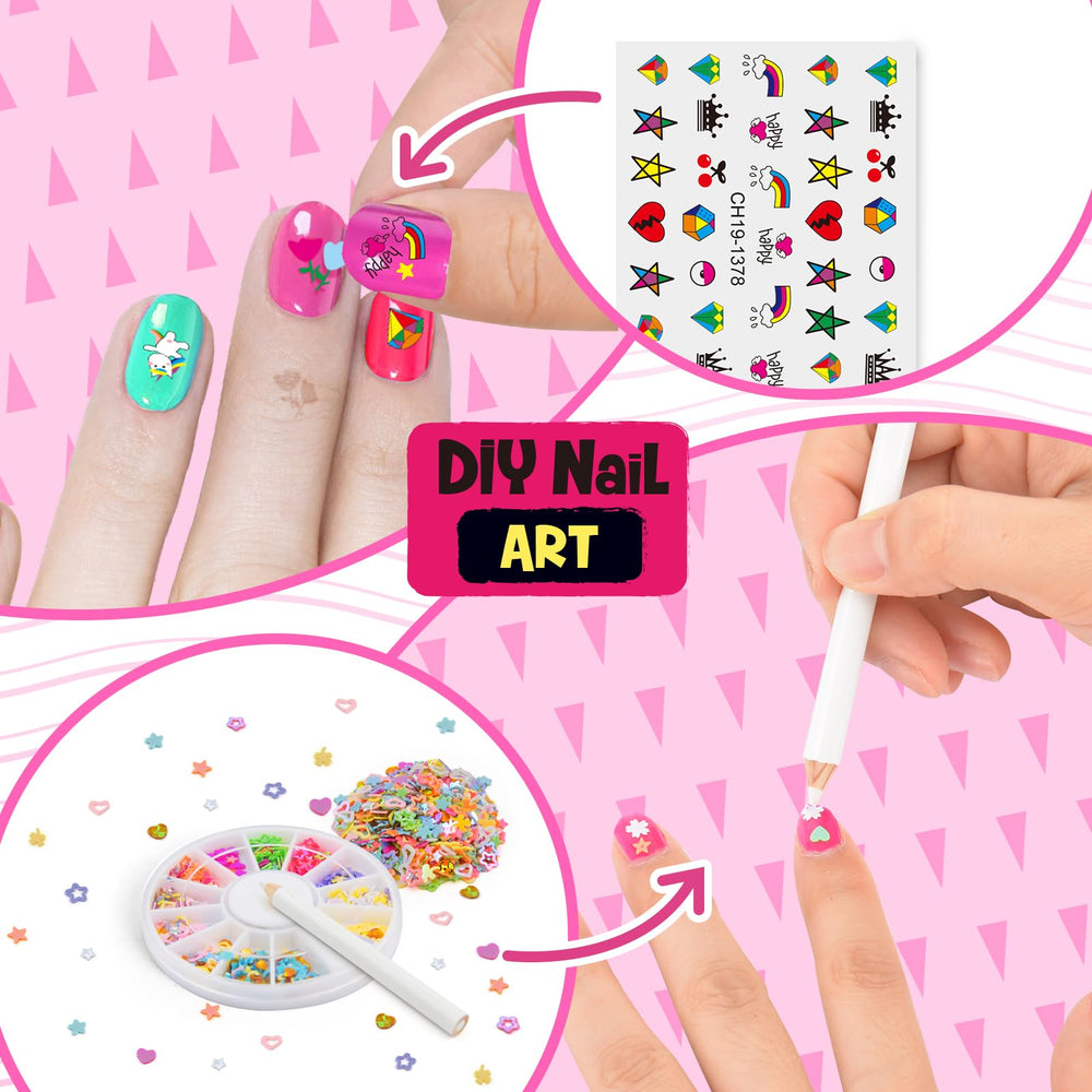 Ylovetoys non-toxic, water-based nail polish promotes easy cleanup and kid-friendly creativity.
