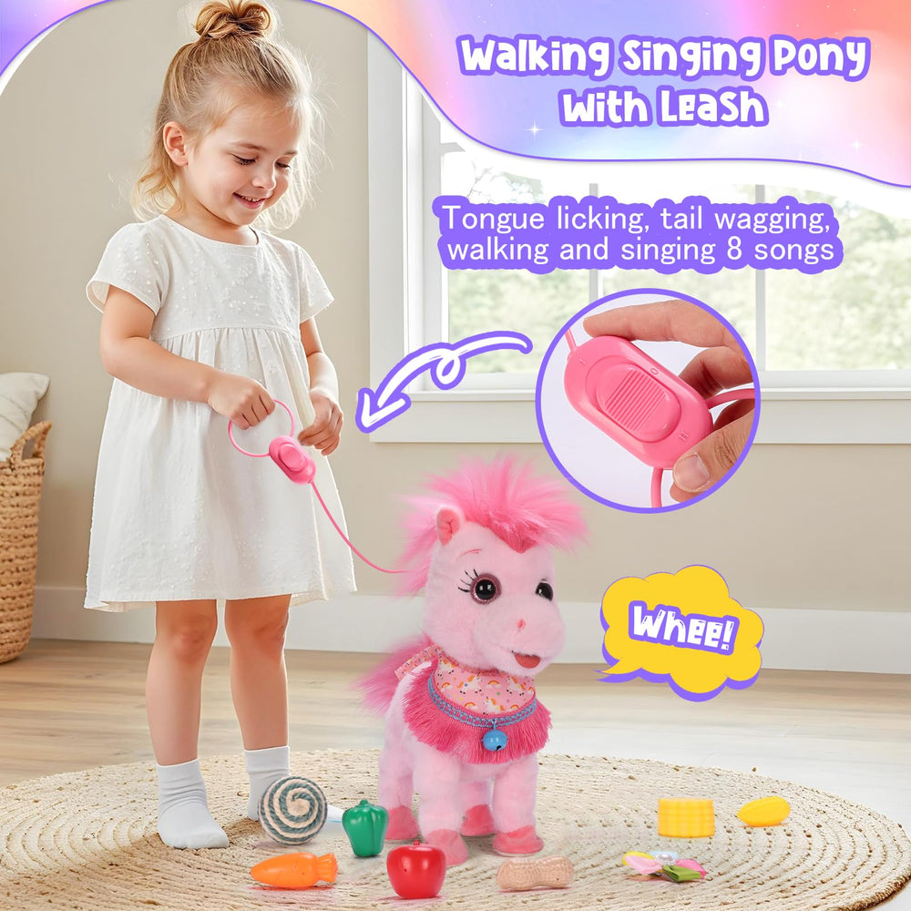 Ylpaprm Interactive pony dances to music for energetic pretend play