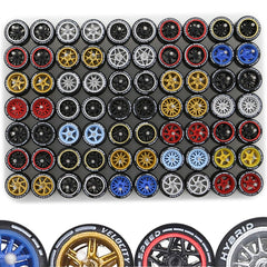 Ylutex 1/64 wheels mixed random pack shows varied styles for personalized diecast builds.