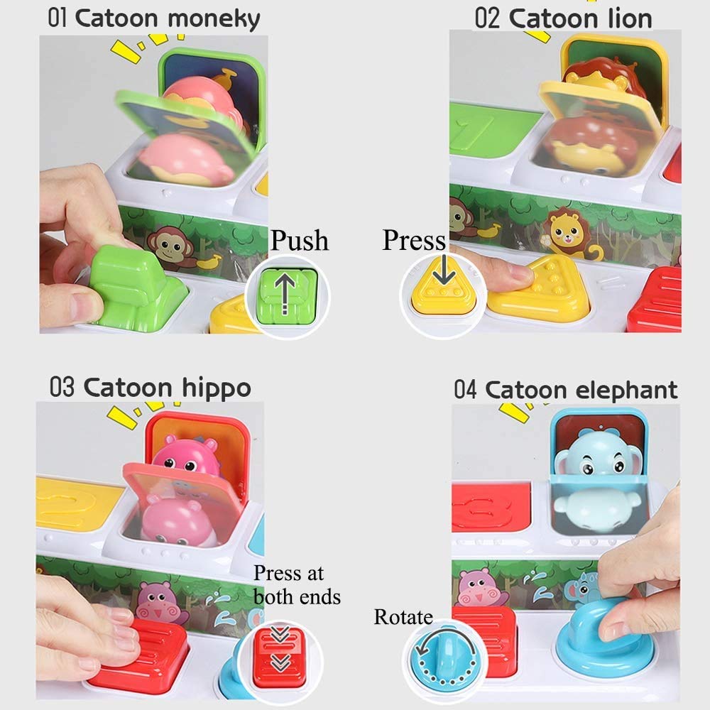 YMDLY Toys Animal Park lion pop-up highlights animal recognition during play