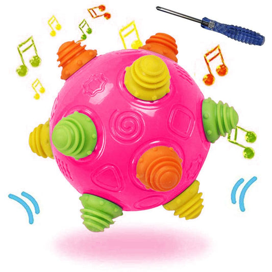 YMDLY Toys music shake ball in navy blue inviting toddlers to roll and chase