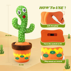 YMLTP interactive cactus toy with foot sensor and touch response