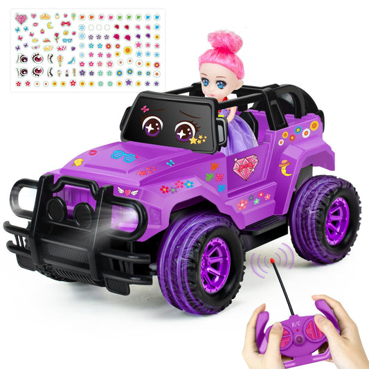 Ynanimery purple 1:20 RC car designed for doll-style dress-up play
