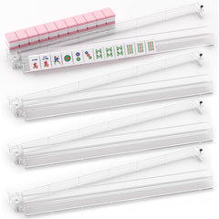 YOAEAILY Mahjong Racks with Pushers front view showing portable setup for travel-friendly gameplay