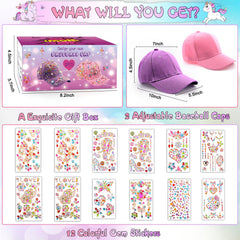 Yoart pink and purple cap set with durable, soft polyester material.