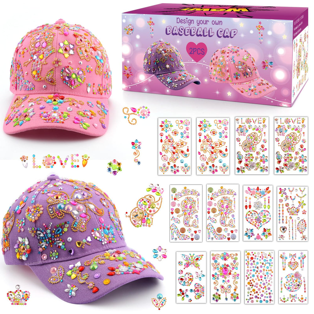 Yoart unicorn gem stickers on cap for imaginative play and decoration.