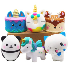 YOAUSHY narwhale cake squishy for tactile relief and slow-rise fun