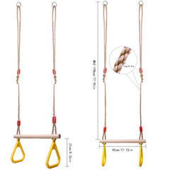 YOHOOLYO wooden swing bar durable hardwood with safe grip