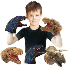 Yolococa Triceratops hand puppet with lifelike details for engaging storytelling.