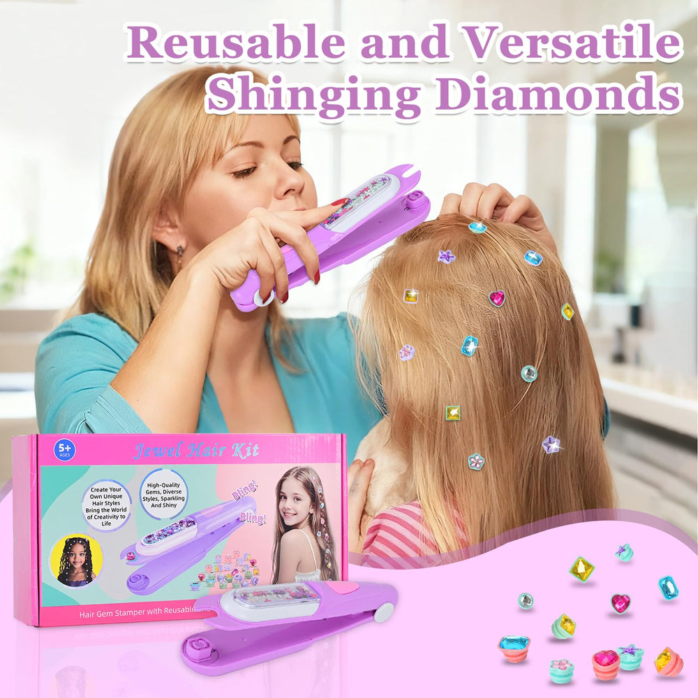 Yoloflix DIY hairstyles girl wearing sparkly gems for celebration-ready look