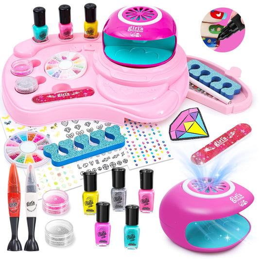 Yoloflix nail art kit desk set for kids enables organized, creative manicure sessions