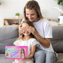Yoloflix party DIY hairstyle setup with stick-on gems