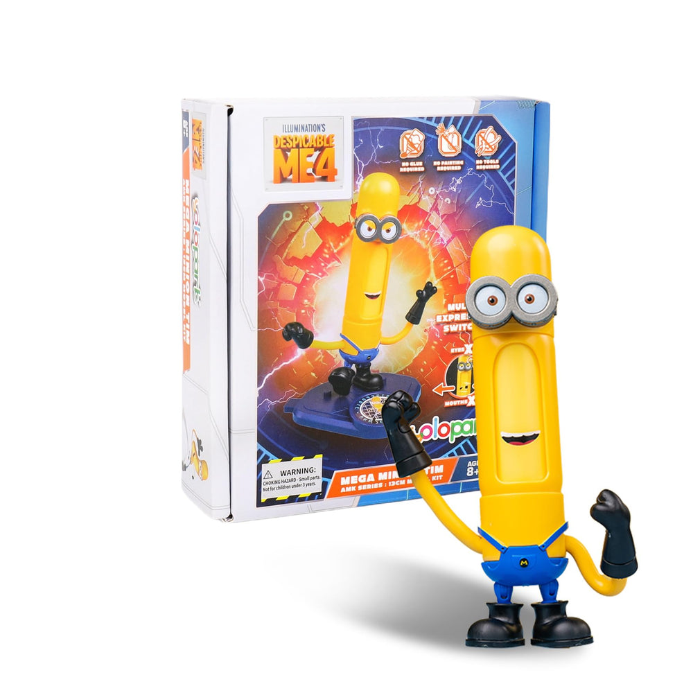 YOLOPARK Mega Tim Minion action figure with authentic Despicable Me 4 styling for display.