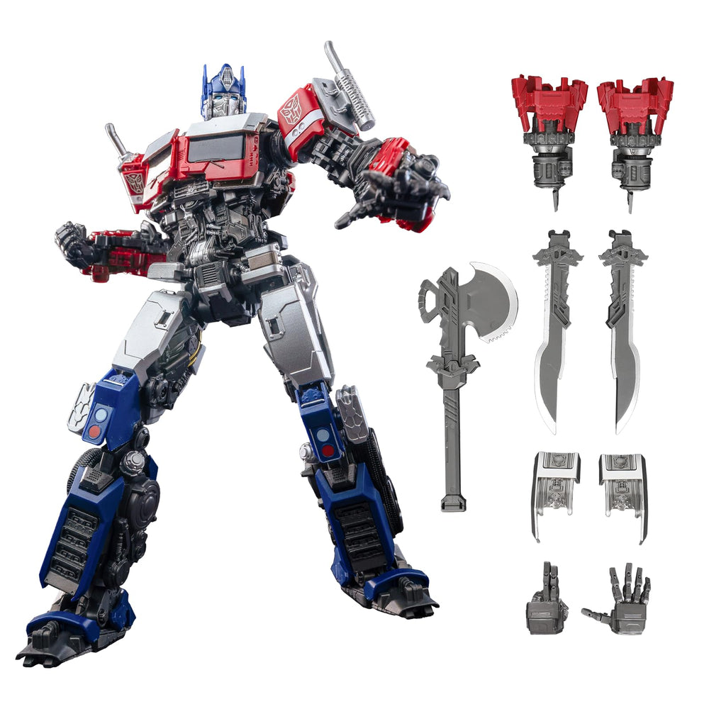 YOLOPARK Optimus Prime figure front view with premium detailing for display