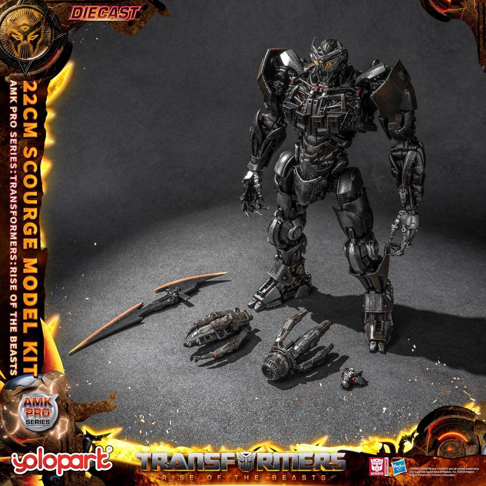 YOLOPARK AMK PRO Scourge armor detail with battle-damage finish