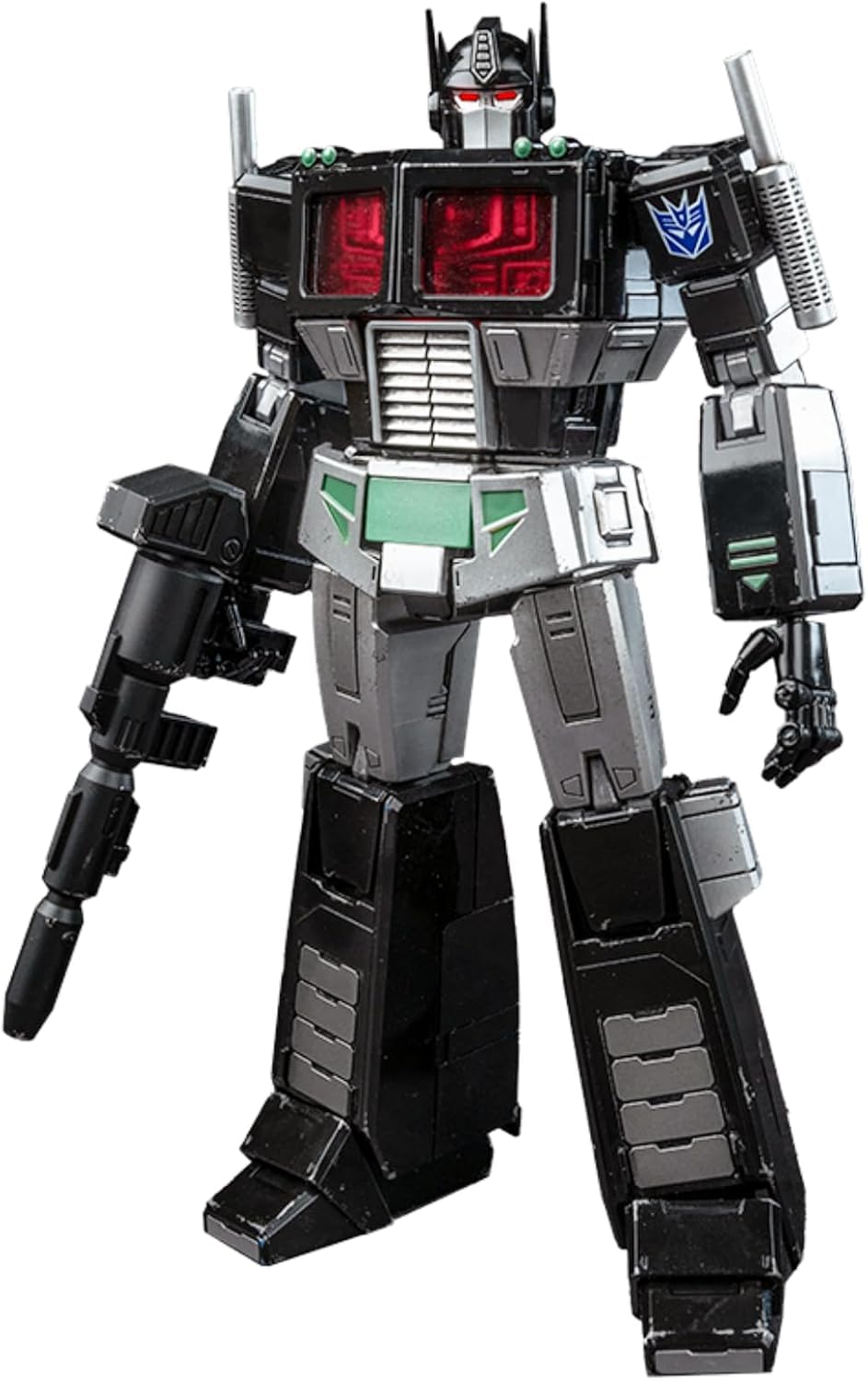 YOLOPARK Nemesis Prime front view with weathered finish for display-worthy presence.