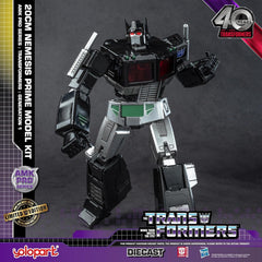 YOLOPARK Nemesis Prime figure with upgraded weapons for dynamic poses.