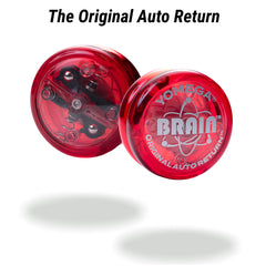 Yomega Brain yoyo clutch closeup in red highlights centrifugal clutch for easy returns.