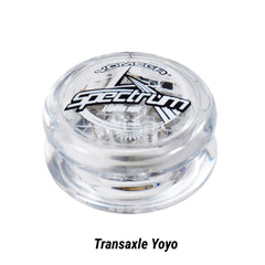 Yomega Spectrum transaxle outer shell shown for smooth spins and easy maintenance.