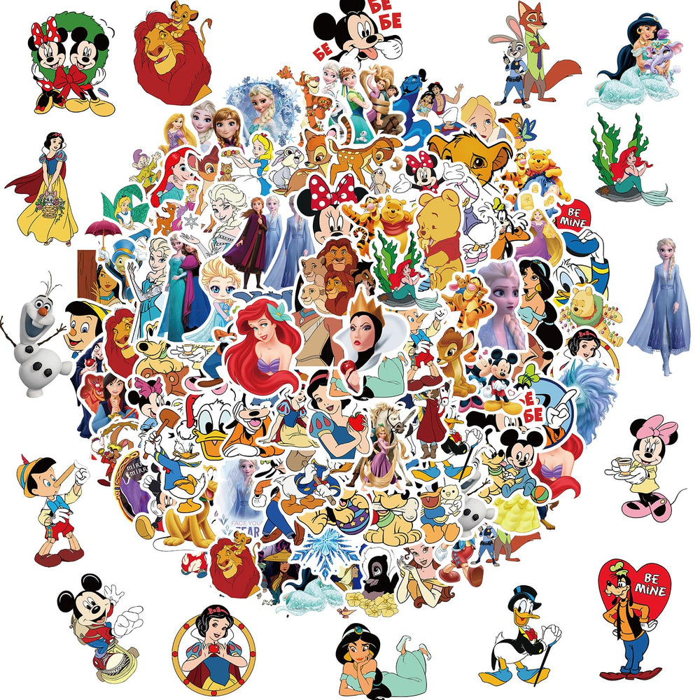 YONGAI front pack display showing 100 assorted Disney stickers with clear benefit personalization