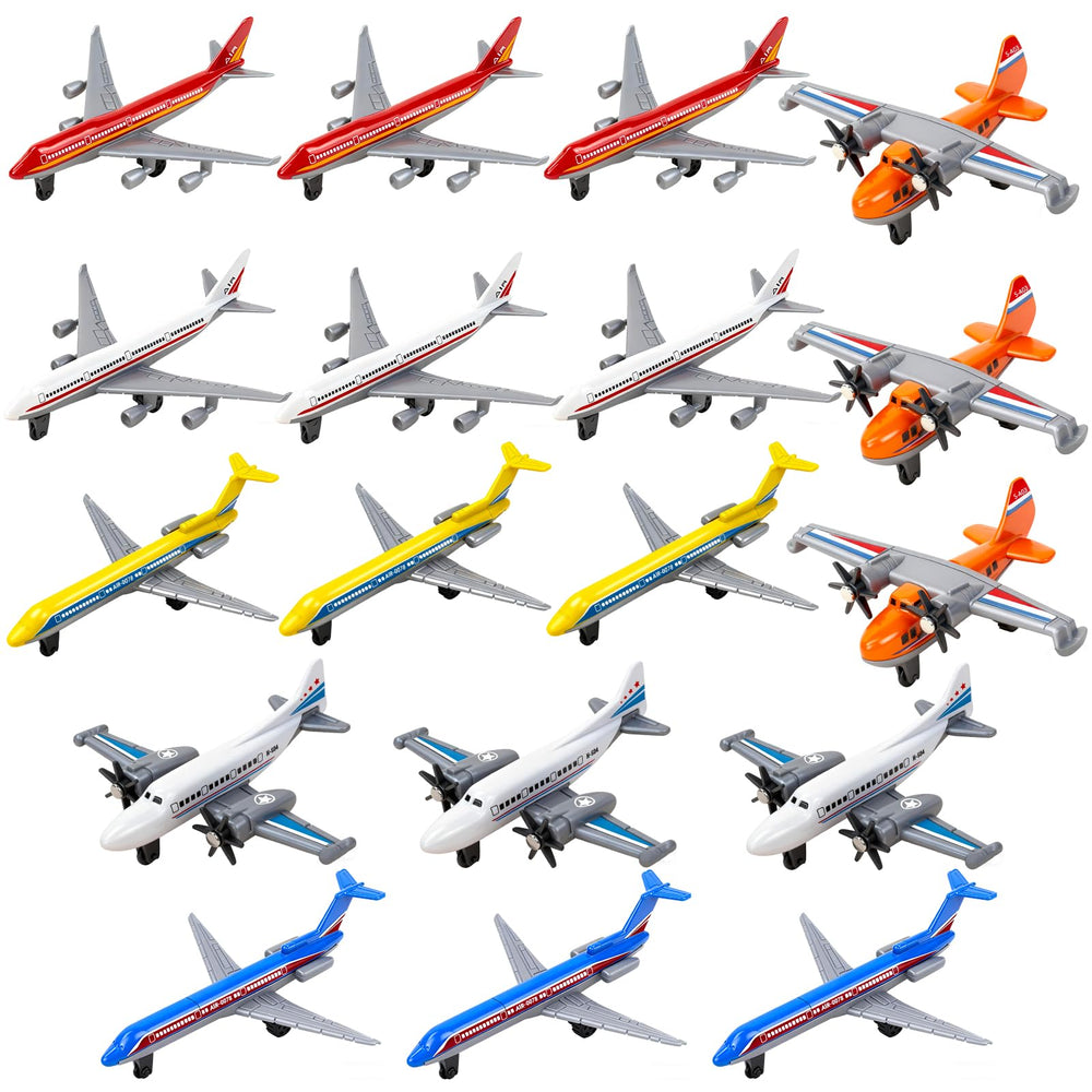 YongnKids 18-pack diecast airplanes for toddlers in bright colors for imaginative play