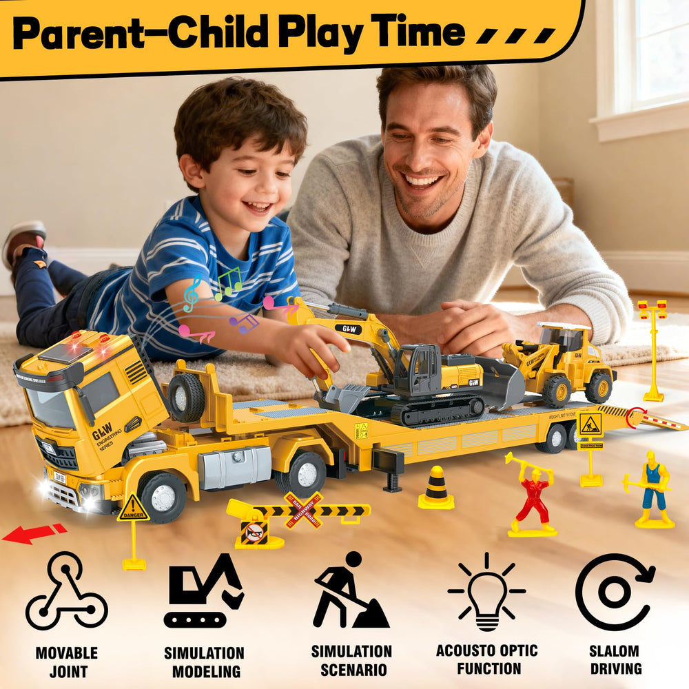 YongnKids excavator with rotating arm and lifting bucket for interactive building play