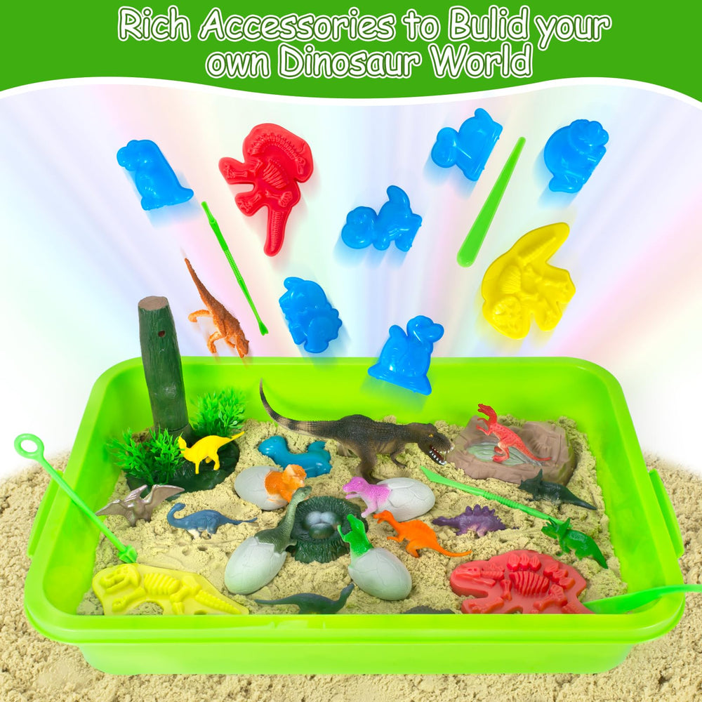 YongnKids sand molds help sculpt dinosaurs and landscapes with ease.