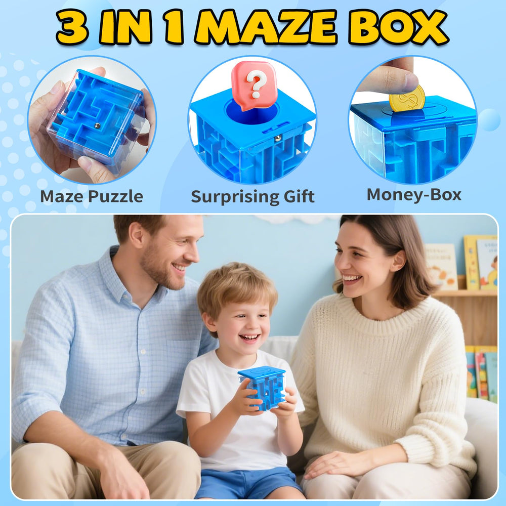 YongnKids maze box lid challenge shows a puzzle that rewards with a cash reveal.