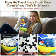 YONGUR 3D puzzle vase stand, stable display for your floral arrangements.