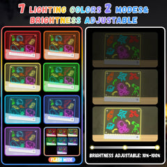 YONHAN LED note board demonstrates seven neon colors for vibrant kid artwork.