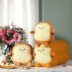 Yookeer bread plush on living room shelf, cute accent decor