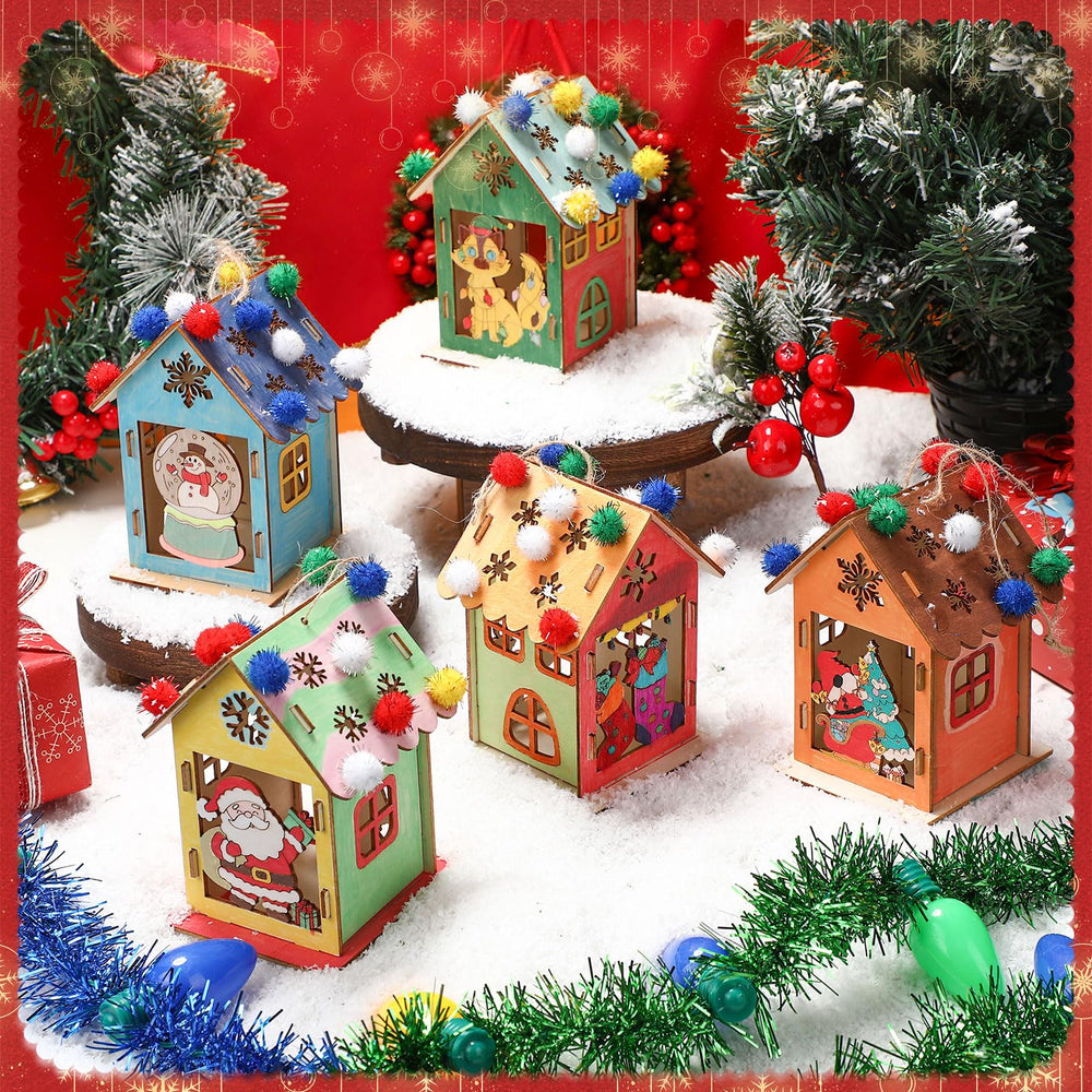 Yookeer glue points for easy glitter accents on the village.