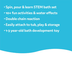 Yookidoo mold-free design keeps bath setup clean and easy to wipe down.