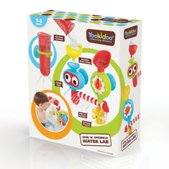 Yookidoo spin-propeller provides dynamic feedback during bath time play.