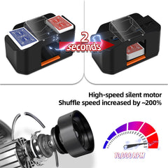 YOOUT card shuffler USB charging port in use for uninterrupted play