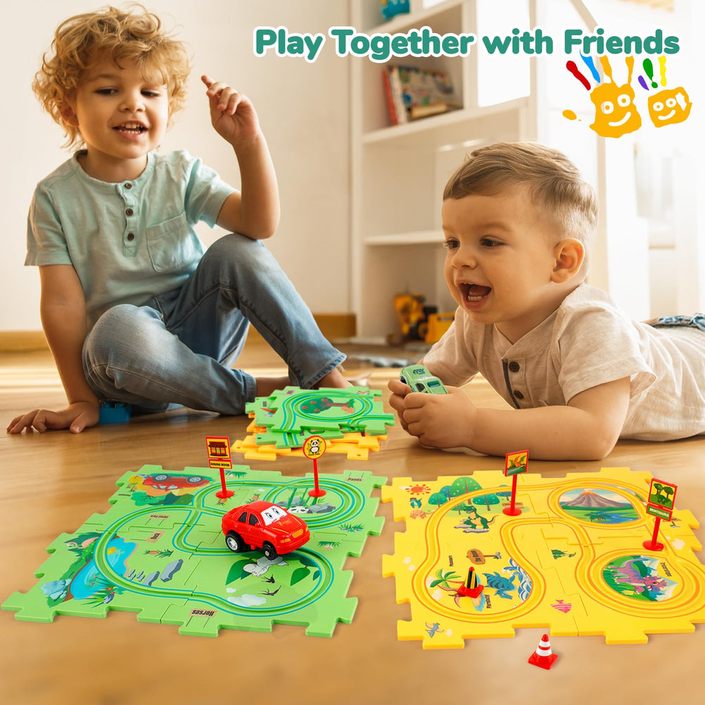 YOOYID road-sign-pieces support pretend road trips and direction learning.