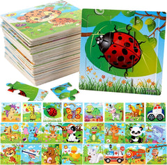Yopay wooden puzzle zebra promotes color and shape recognition