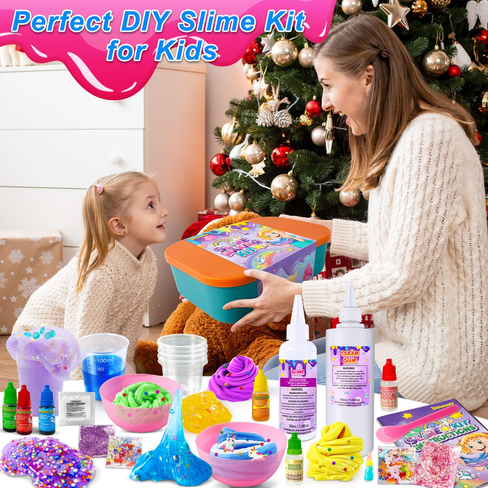 YOPINSAND DIY Slime Kit bowls and tools support easy mixing.