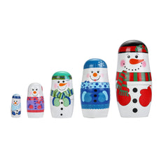 Yoption handmade wooden snowman dolls close-up highlights craftsmanship